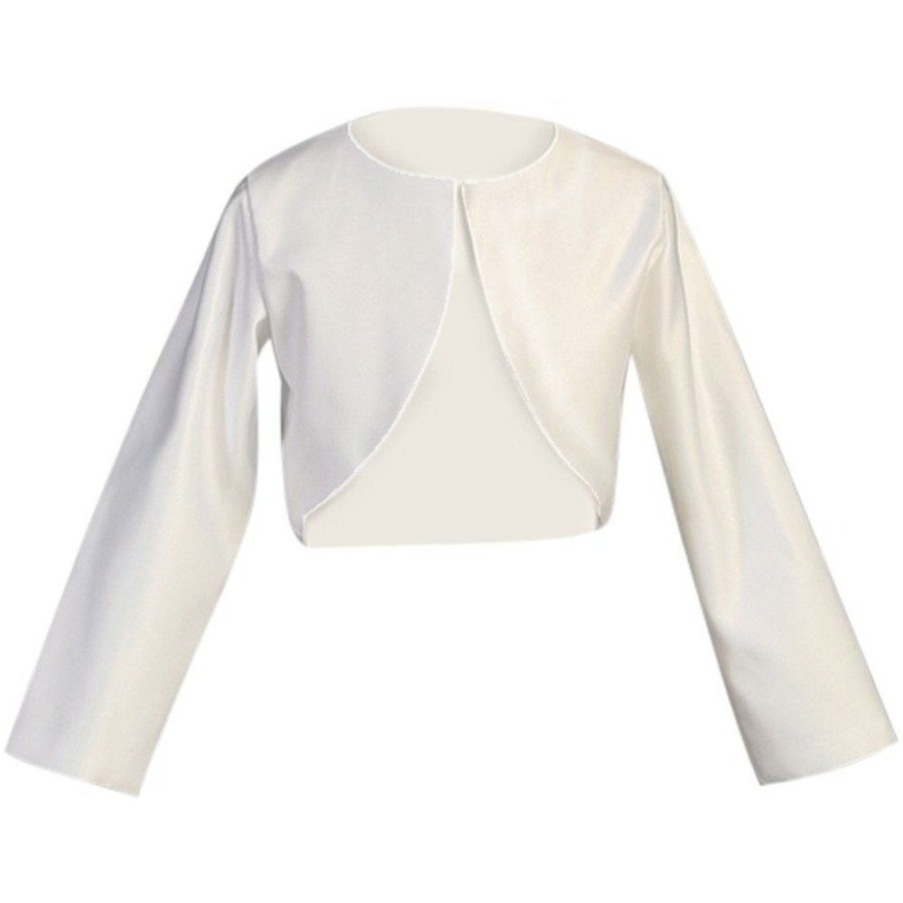 LITO Girl's Satin Long Sleeve Bolero Jacket